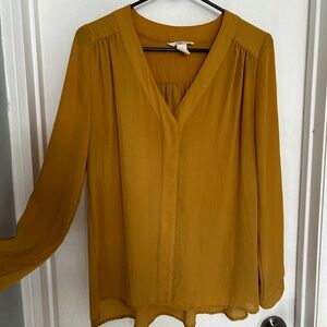Light and Airy Golden V-Neck Top
